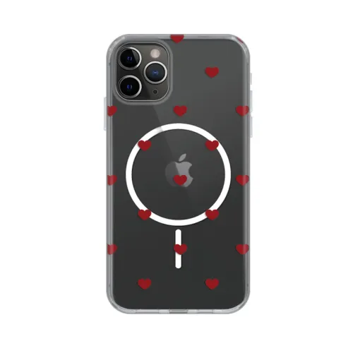 Futrola - maska print Magsafe za iPhone 11 Pro Max 6.5 Red Hearts.
