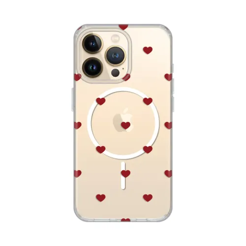 Futrola - maska print Magsafe za iPhone 13 Pro 6.1 Red Hearts.
