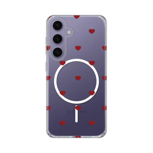 Futrola - maska print Magsafe za Samsung S921B Galaxy S24 Red Hearts.