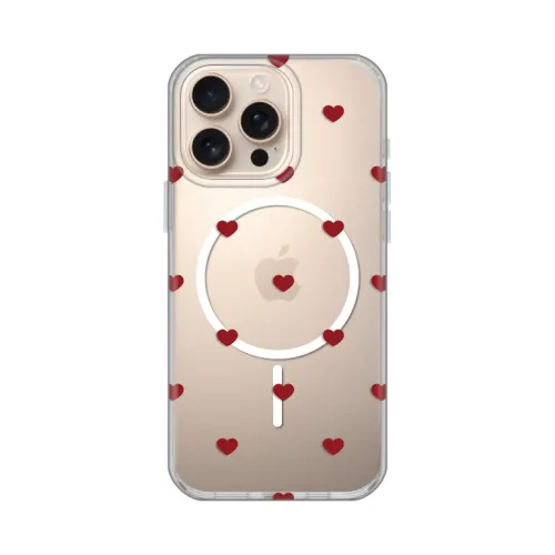 Futrola - maska print Magsafe za iPhone 16 Pro Max 6.9 Red Hearts.