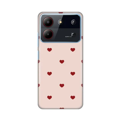 Silikonska futrola - maska print za ZTE Blade A54 Beige Hearts.