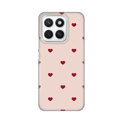 Silikonska futrola - maska print za Huawei Honor X8c Beige Hearts.