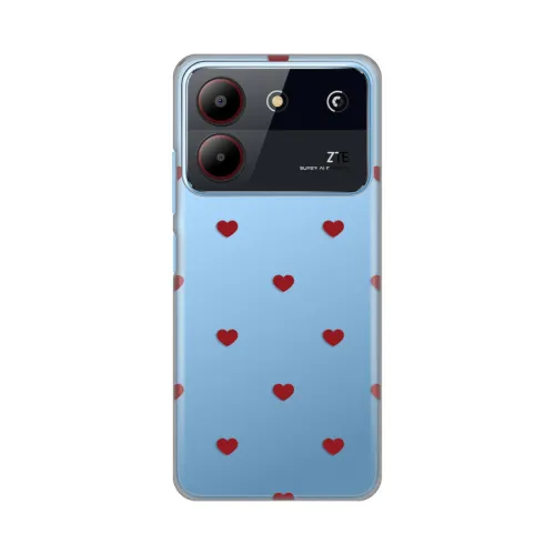Silikonska futrola - maska print za ZTE Blade A54 Red Hearts.
