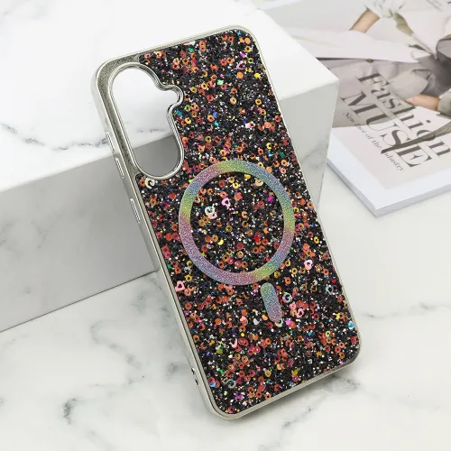 Futrola - maska GLAM GLOW MagSafe za Samsung A366 Galaxy A36 5G crna (MS).