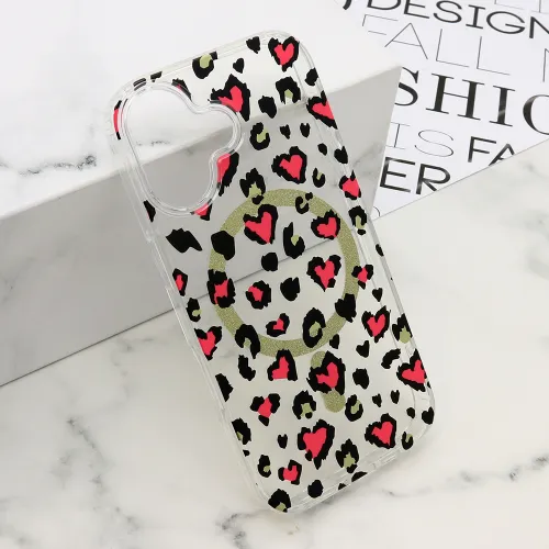 Futrola - maska LEOPARD MagSafe za iPhone 17 (6.3) roze (MS).