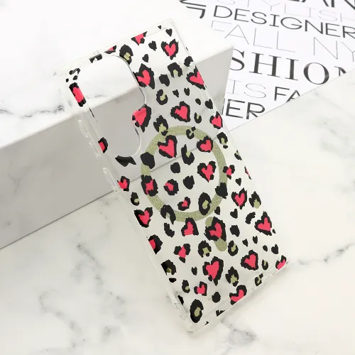 Futrola - maska LEOPARD MagSafe za Samsung Galaxy S23 Ultra 5G roze (MS).