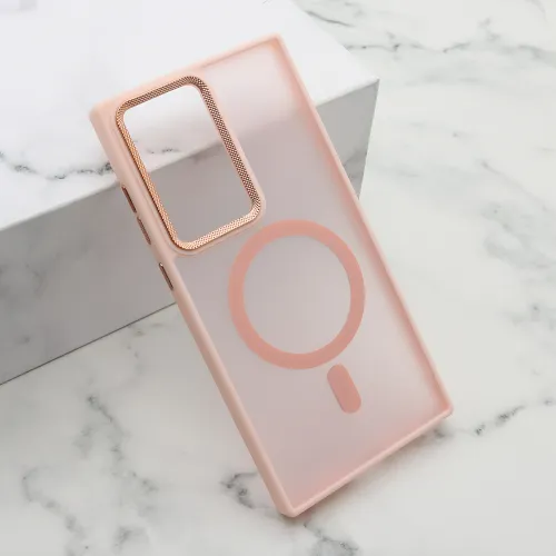 Futrola - maska SILKY MAGSAFE II za Samsung Galaxy S23 Ultra roze (MS).