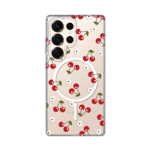 Futrola - maska print Magsafe za Samsung S938 Galaxy S25 Ultra Cute Cherries.