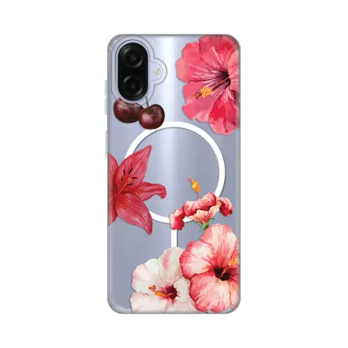 Futrola - maska print Magsafe za Samsung A075F Galaxy A07 Hibiscus.