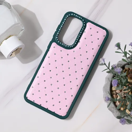 Futrola - maska Bling za Samsung A566 Galaxy A56 5G zeleno roze.