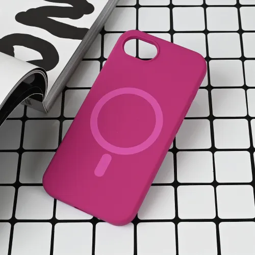 Futrola - maska Magsafe Pure color za iPhone 16e tamno pink.