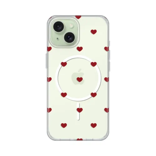 Futrola - maska print Magsafe za iPhone 15 6.1 Red Hearts.