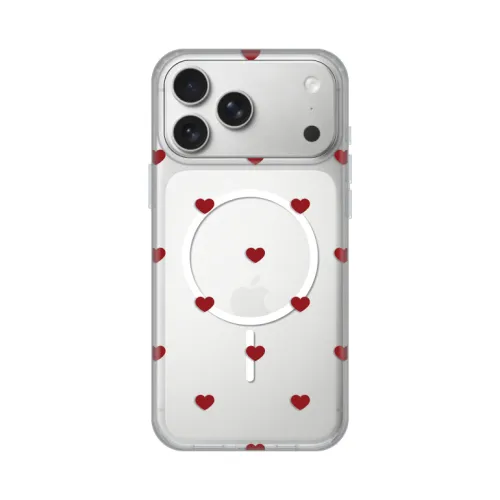 Futrola - maska print Magsafe za iPhone 17 Pro Max 6.9 Red Hearts.