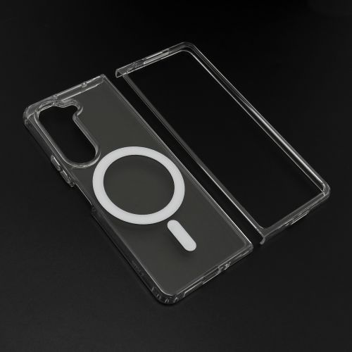 Silikonska futrola - maska MAGNETIC CONNECTION za Samsung F946 Galaxy Z Fold 5 5G providna (bela) (MS).
