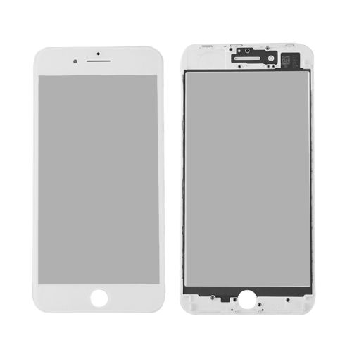 Staklo touchscreen-a + frame + OCA + polarizator za iPhone 8 Plus Belo (Crown Quality).