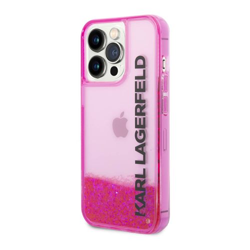 Futrola - maska Karl Lagerfeld Liquid Glitter Elong za iPhone 14 Pro Max pink Full Original (KLHCP14XLCKVF) (MS).