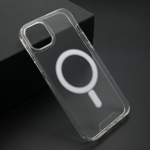 Futrola - maska STANDARD MagSafe za iPhone 15 Plus (6.7)providna (bela) (MS).