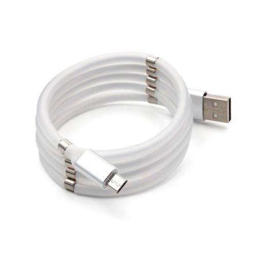 USB Data kabl magnet micro USB beli.