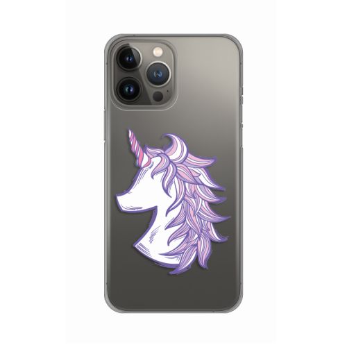 Silikonska futrola - maska print Skin za iPhone 13 Pro Max 6.7 Purple Unicorn.