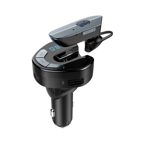 FM transmiter V8 USB TF Bluetooth 5.0 12-24V Slušalice handsfree crni.