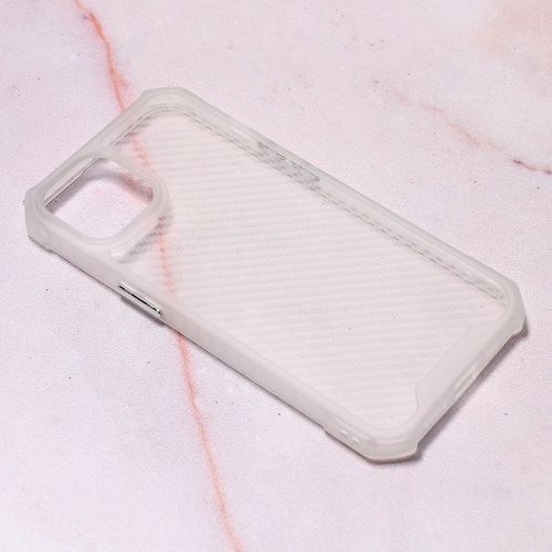 Futrola - maska Carbon Crystal za iPhone 14 6.1 bela.