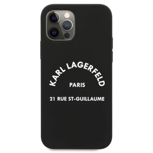 Futrola - maska Karl Lagerfeld Hc Silicone RSG za iPhone 12/12 Pro 6.1 crna (KLHCP12MSLSGRBK).