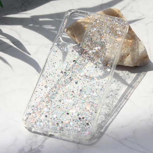 Futrola - maska Glitter za Xiaomi Redmi Note 12s srebrna.