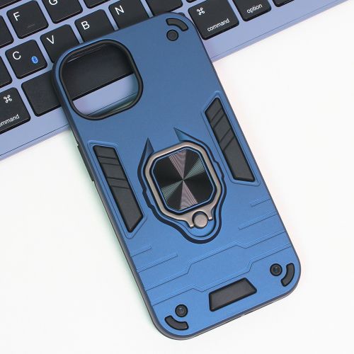 Futrola - maska Cube Ring za iPhone 15 6.1 tamno plava.