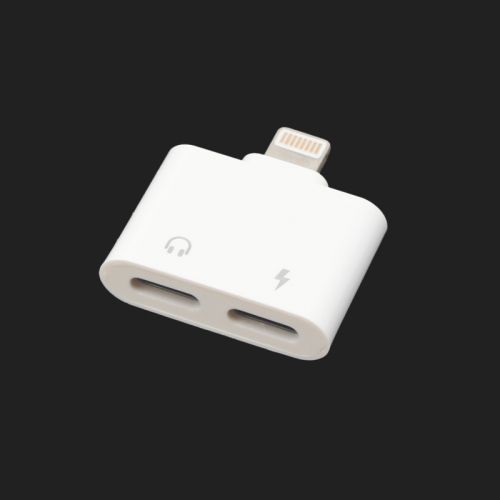 Adapter za slusalice i punjenje W5 iPhone lightning beli.