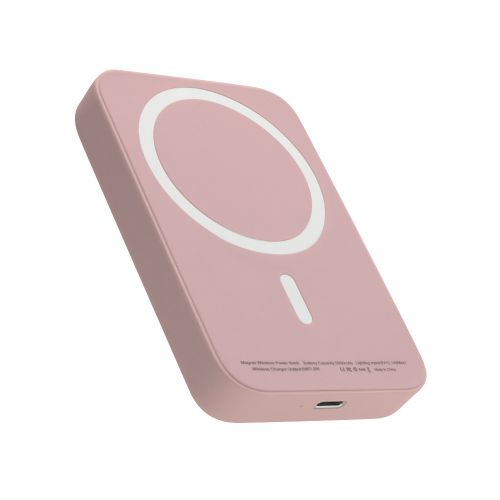 Power Bank prenosiva baterija MagSafe 5000 mAh roze (MS).