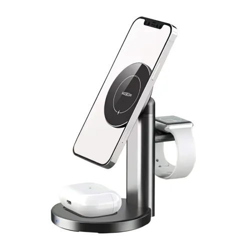 Punjac bezicni magnetni 3in1 za iPhone i Apple smart watch Moxom MX-HC119 crni (MS).