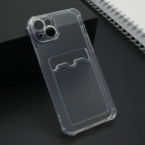 Futrola - maska Transparent CARD POCKET za iPhone 15 Plus (6.7) providna (MS).