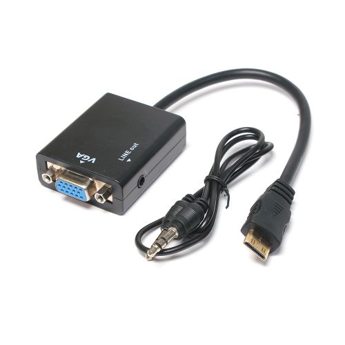 Adapter mini HDMI na VGA (Audio) JWD-HDMI10 crni.