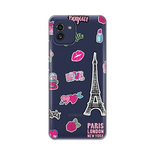 Silikonska futrola - maska print Skin za Samsung A035 Galaxy A03 Love Paris.