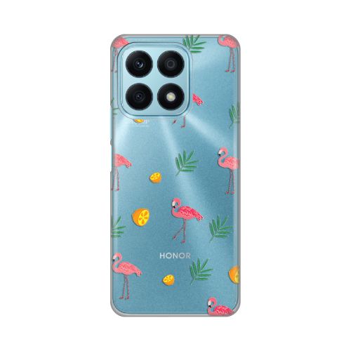 Silikonska futrola - maska print Skin za Huawei Honor X8a Flamingos.