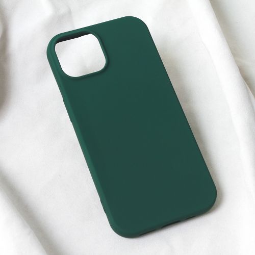 Futrola - maska Teracell Soft Velvet za iPhone 15 6.1 tamno zelena.