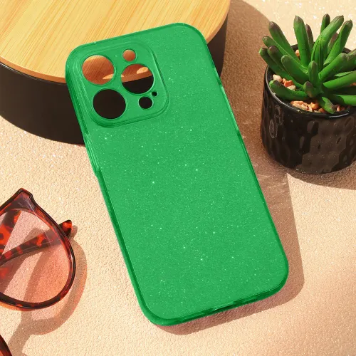 Futrola - maska Sparkle Dust za iPhone 15 Pro 6.1 zelena.