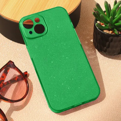 Futrola - maska Sparkle Dust za iPhone 15 6.1 zelena.