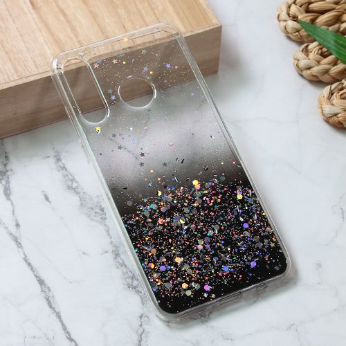 Silikonska futrola - maska Glitter za Huawei P30 Lite crna.