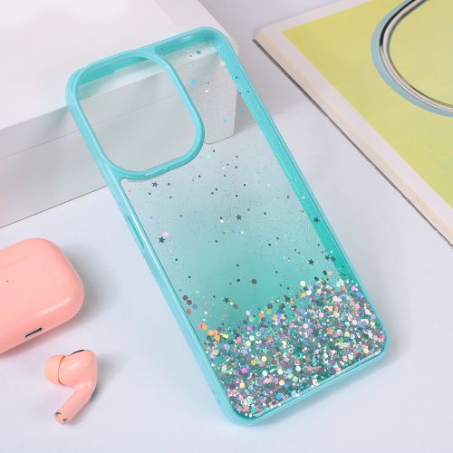 Futrola - maska Frame Glitter za Xiaomi Redmi 13C mint.