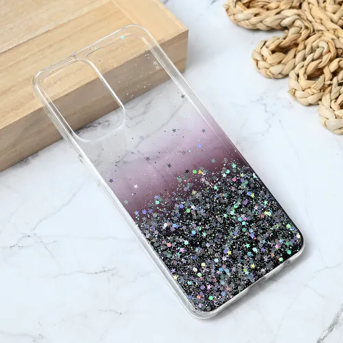 Silikonska futrola - maska Glitter za Samsung A235 Galaxy A23 crna.