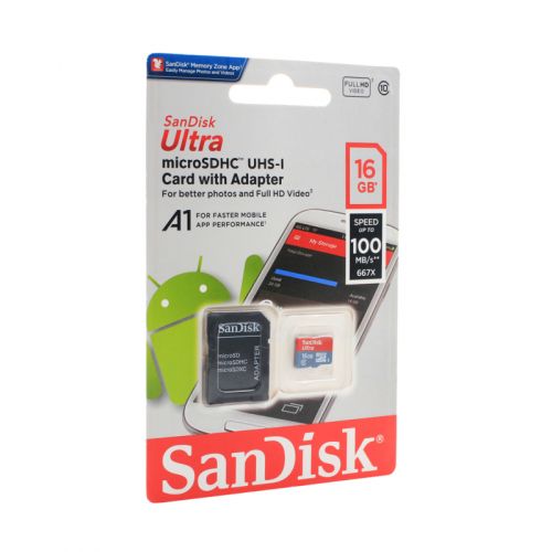 Memorijska kartica SanDisk SDHC 16GB Ultra Micro 100MB/s Class 10 sa adapterom ZJ CN.