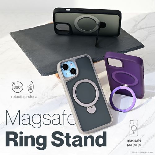 Futrola - maska Magsafe Ring Stand za iPhone 15 Pro Max 6.7 ljubicasta.