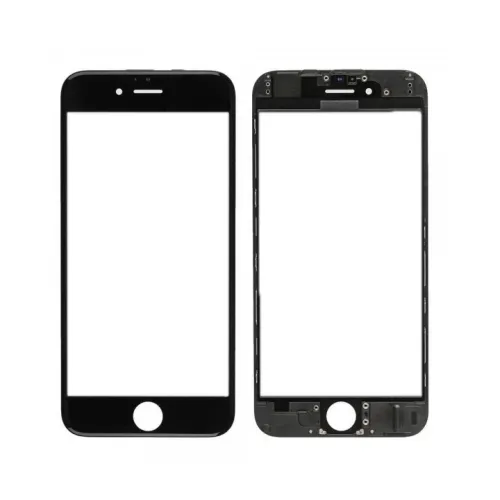 Staklo touchscreen-a + frame + OCA za iPhone 6G Crno (Crown Quality).