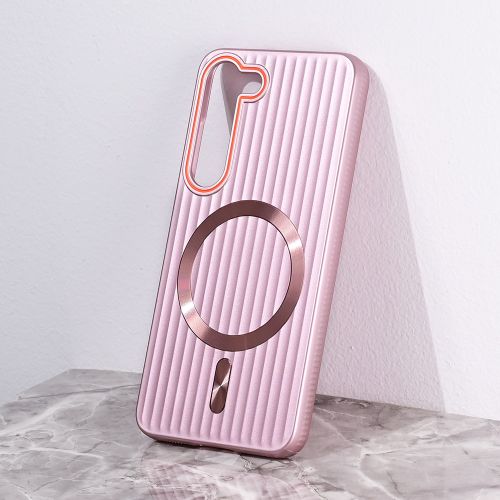 Futrola - maska Magsafe Stripe za Samsung S911B Galaxy S23 roze.