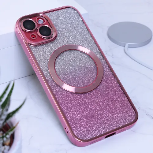 Futrola - maska Shine Magsafe za iPhone 14 6.1 roza.