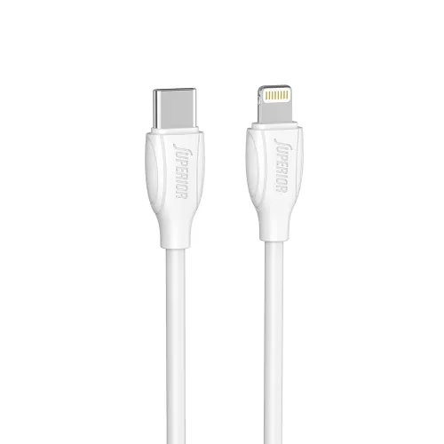 USB data kabl Superior CO-BX19 Fast 20W 3A Type C na Lightning 1m beli (MS).