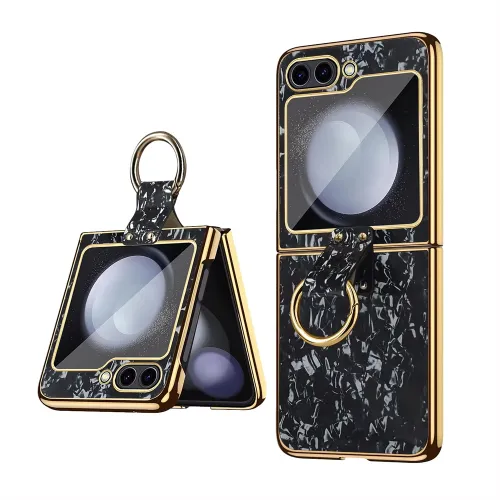 Futrola - maska Luxurious Shell Pattern za Samsung F741B Galaxy Z Flip 6 5G crna.