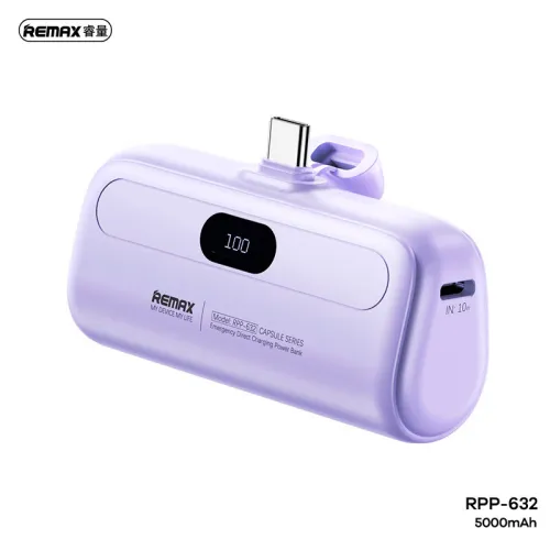 Back up baterija Remax Capsule series RPP-632 2A Type C 5000mAh ljubicasta.