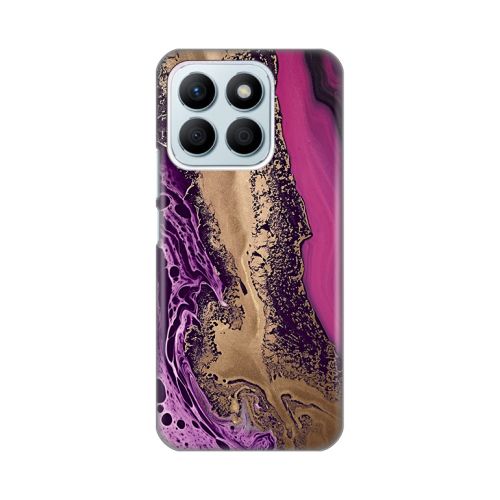 Silikonska futrola - maska print za Huawei Honor X8b Purple Gold Marble.